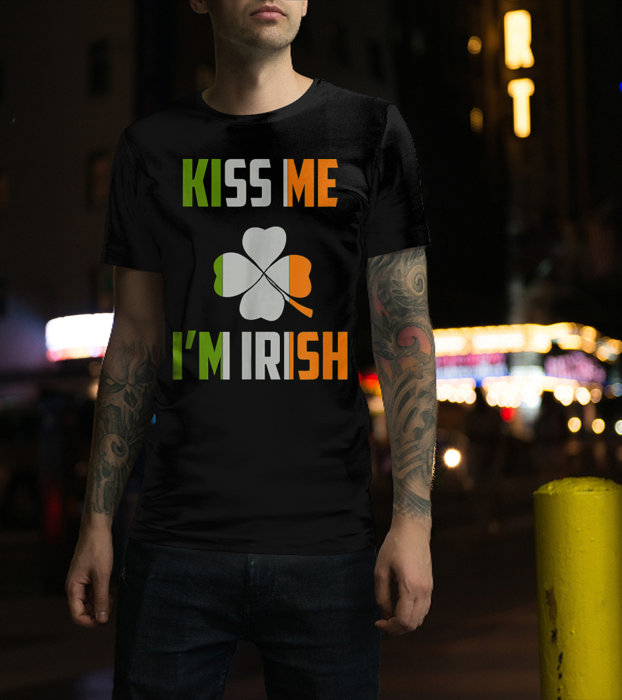 Kiss Me I'm Irish Saint Patrick Day Shamrock T-Shirt