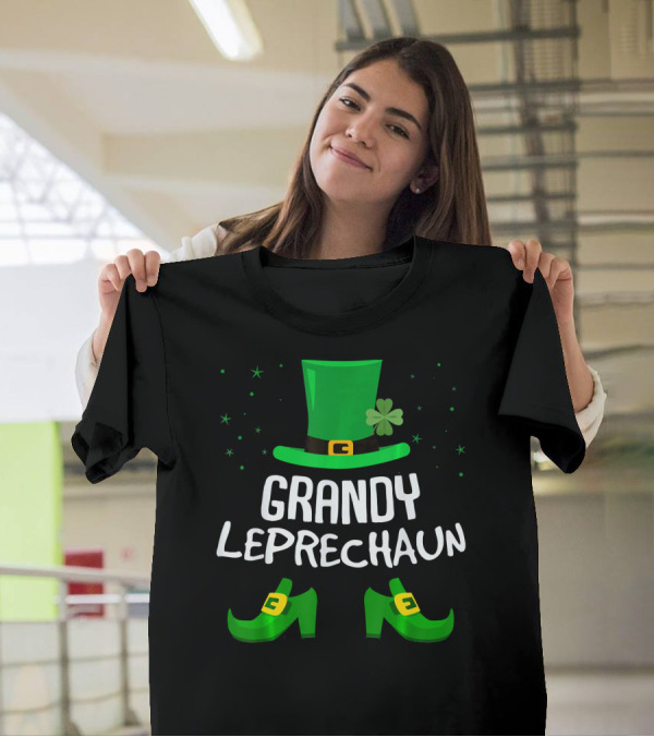 Grandy Leprechaun Saint Patricks Hat Shoes Clover T-Shirt