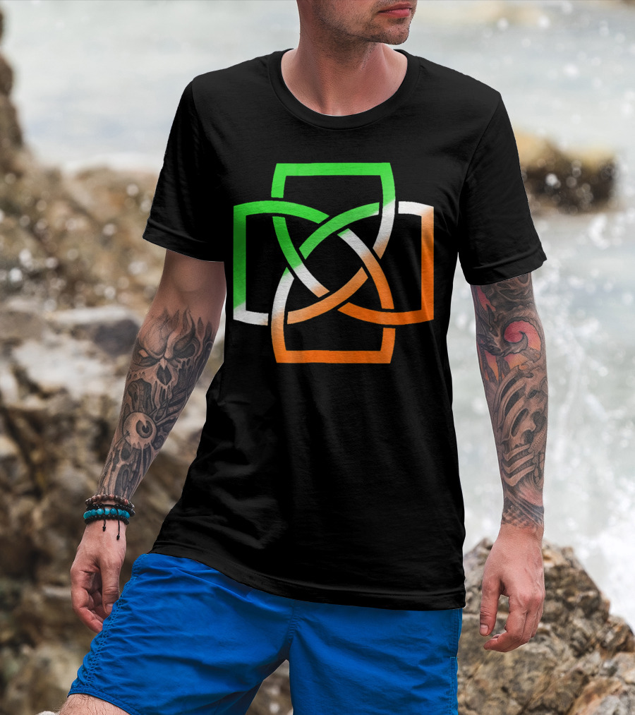Irish Celtic Knot With Tricolor Flag Elements T-Shirt