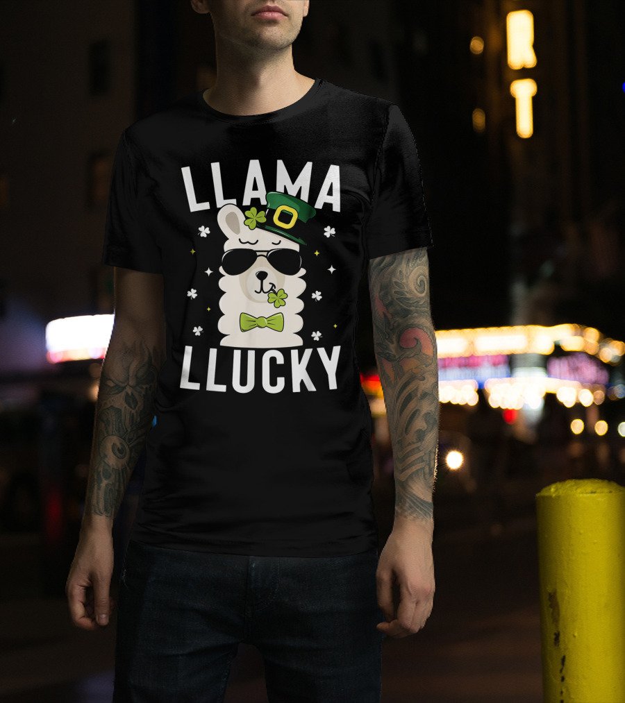 Llama Lucky St Patricks Day Kids T-Shirt