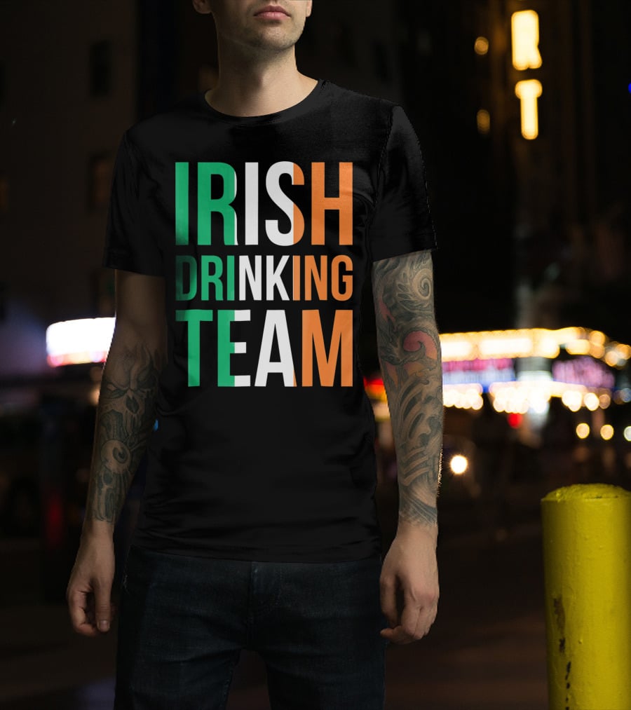 Irish Drinking Team Ireland Green White Orange T-Shirt
