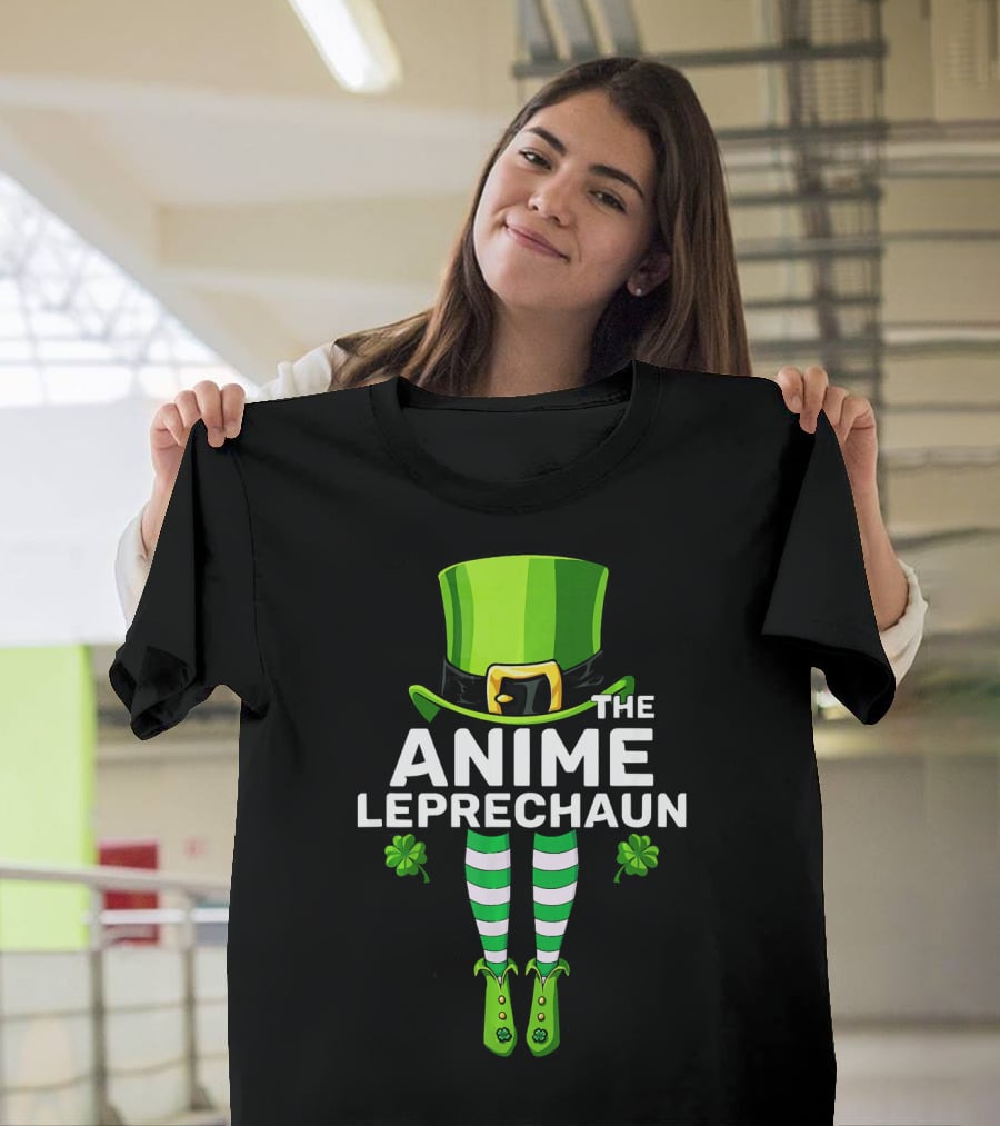 The Anime Leprechaun Green Hat Striped Legs Clover T-Shirt