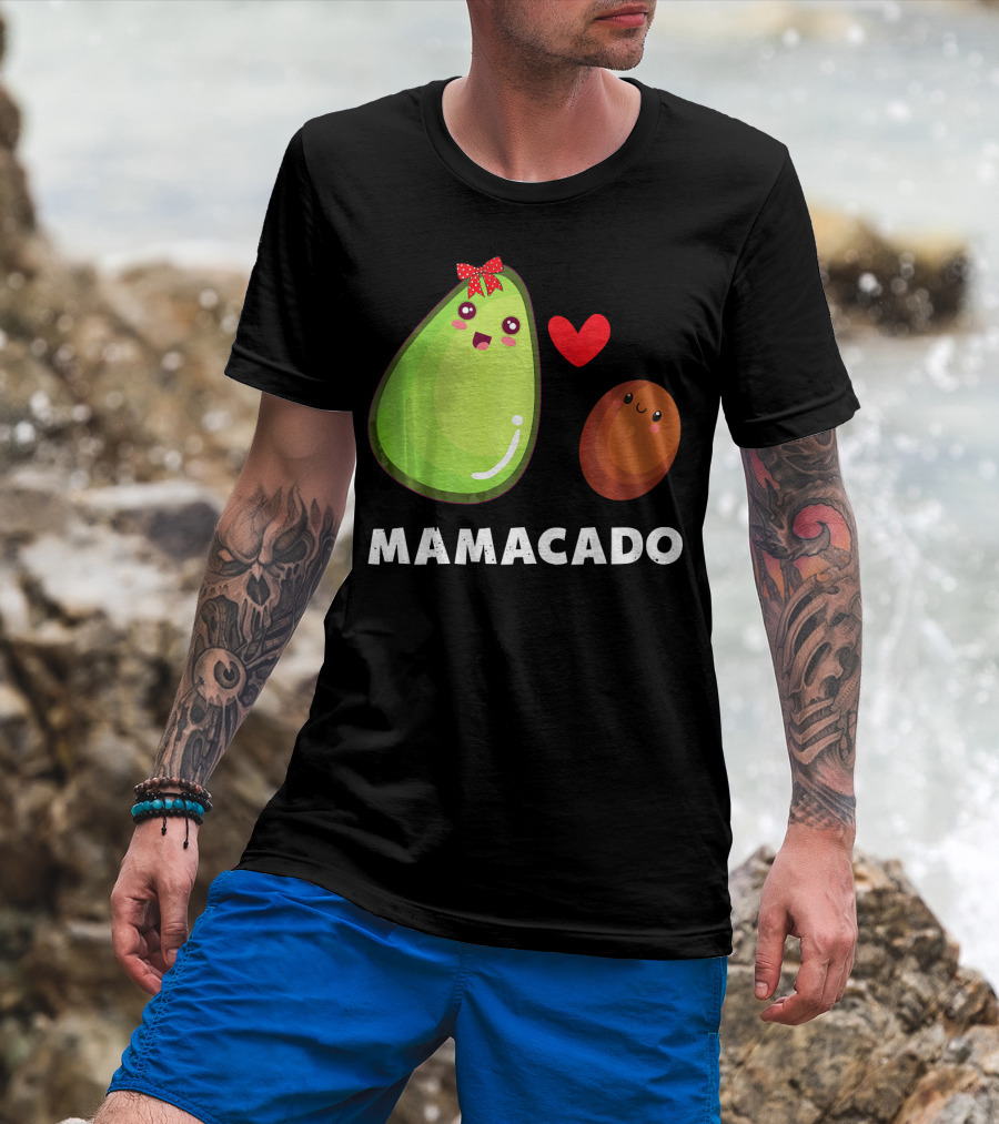 Mamacado Pregnancy Vegetarian Avo Cute Heart Avocado T-Shirt