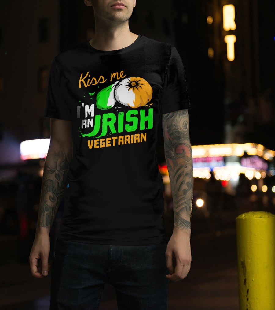 Kiss Me I'm An Irish Vegetarian St. Patrick's Day T-Shirt