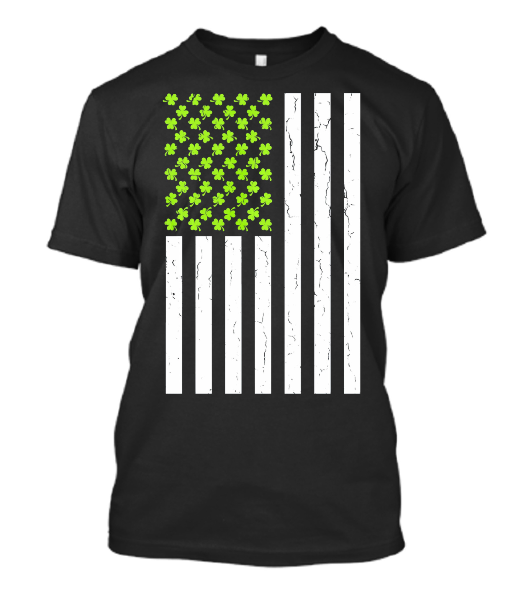 St Patricksday Shamrock American Flag T-Shirt