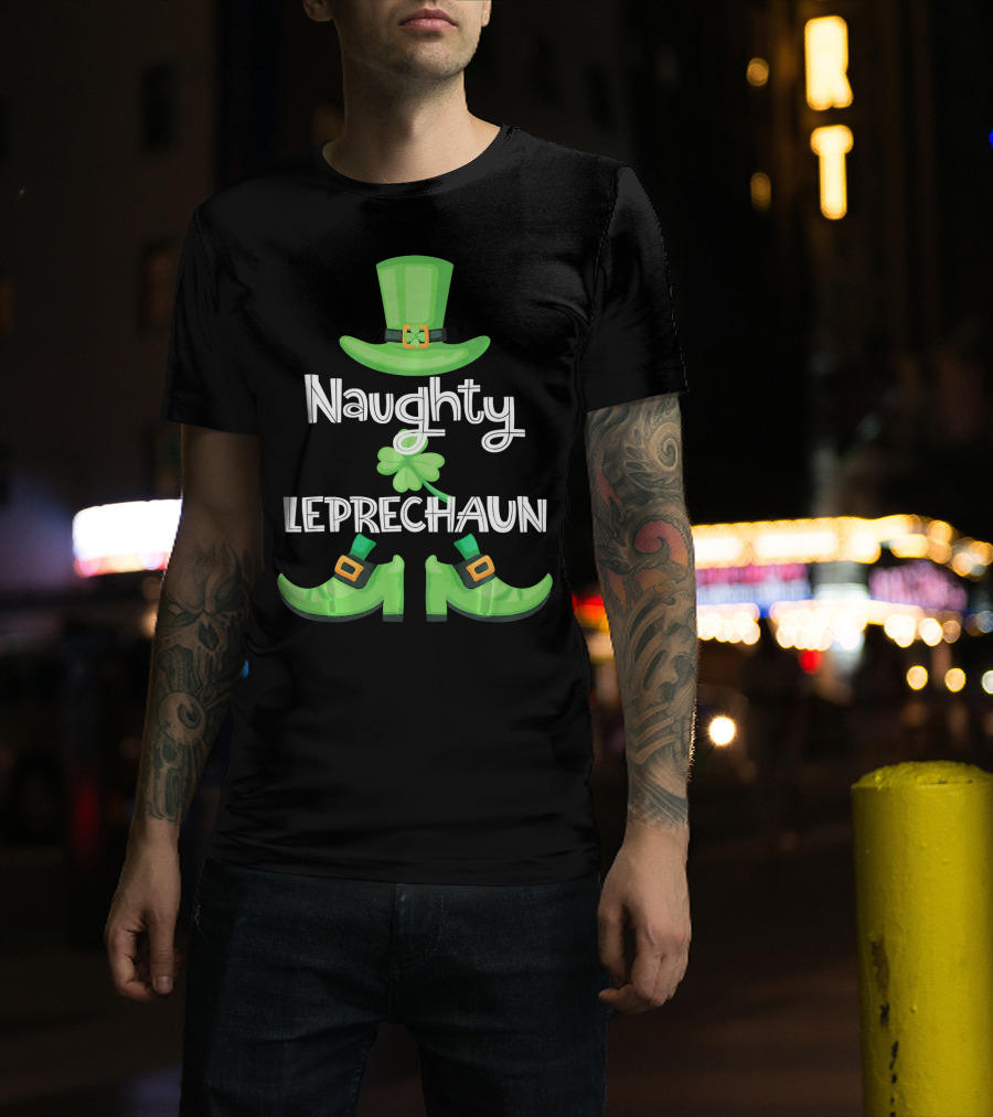 Naughty Leprechaun Family Matching Group St. Patrick's T-Shirt