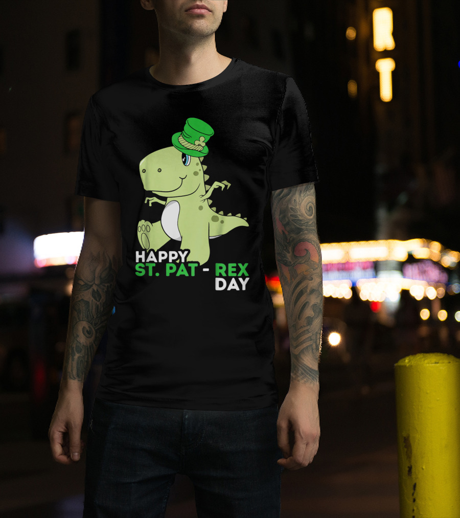 Happy St. Pat Rex Day Kids Girls Boy T-Shirt