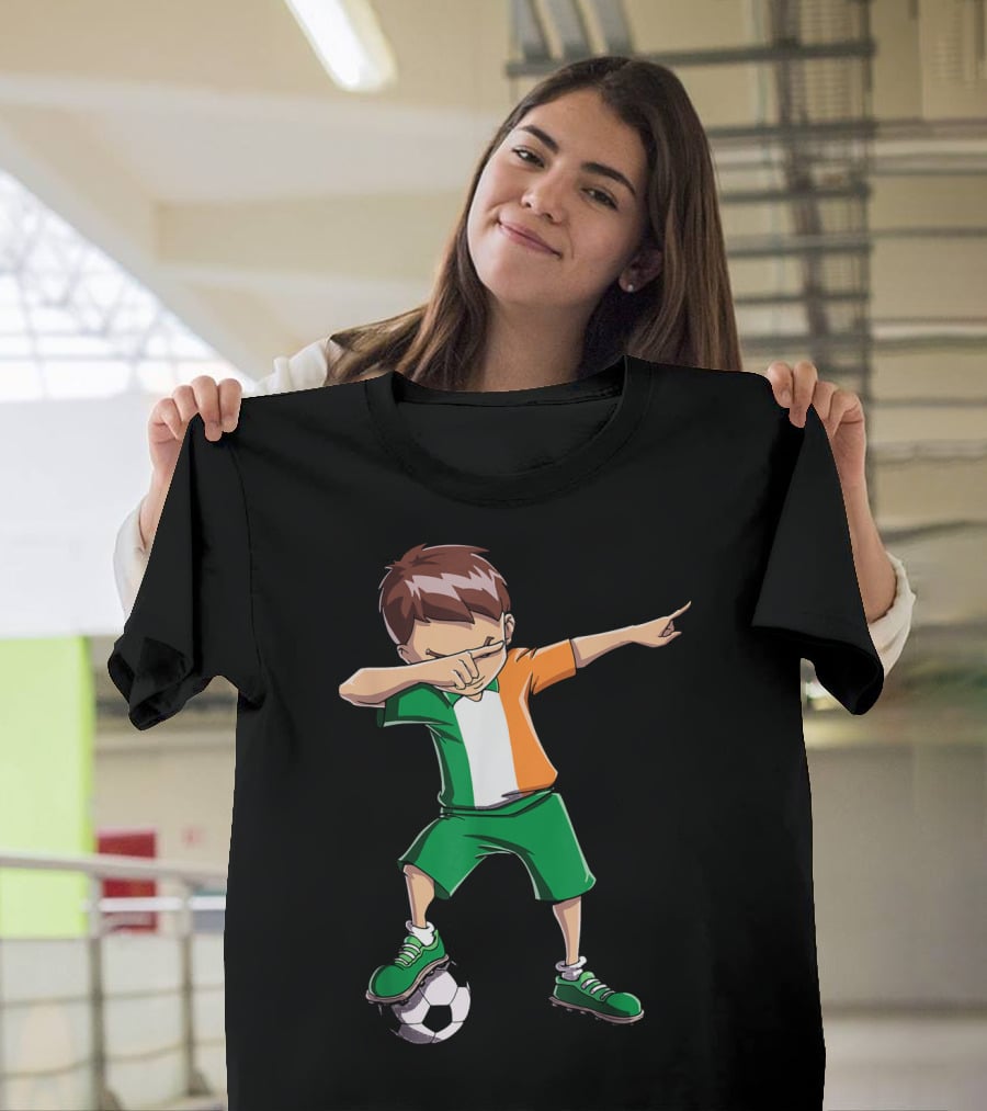 Ireland Soccer Dabbing Boy Football Player T-Shirt
