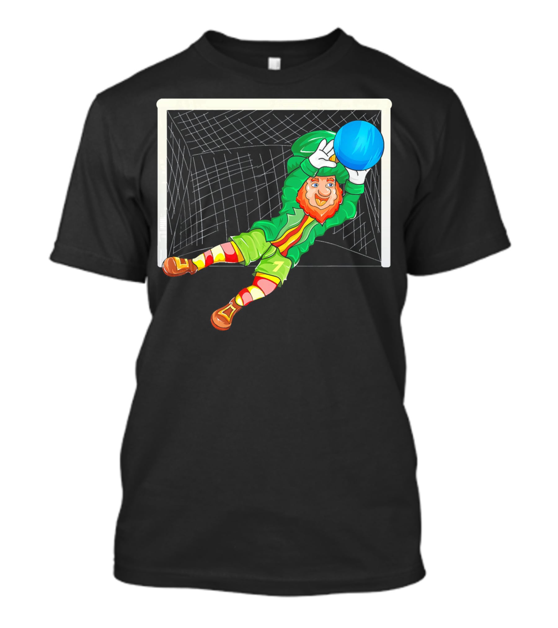 Football Soccer Keeper Leprechaun St Patrick's Goal Save T-Shirt