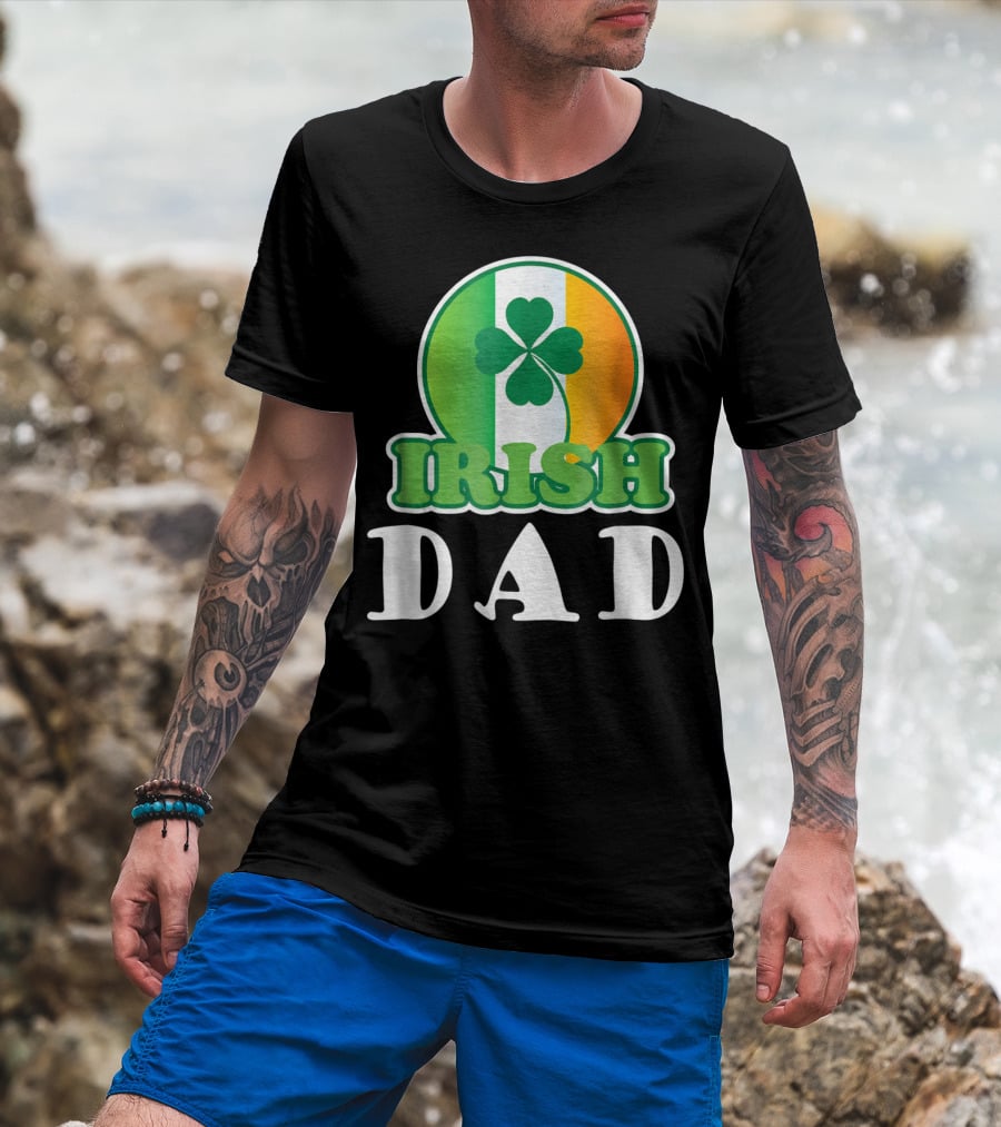 Irish Dad Clover Flag T-Shirt