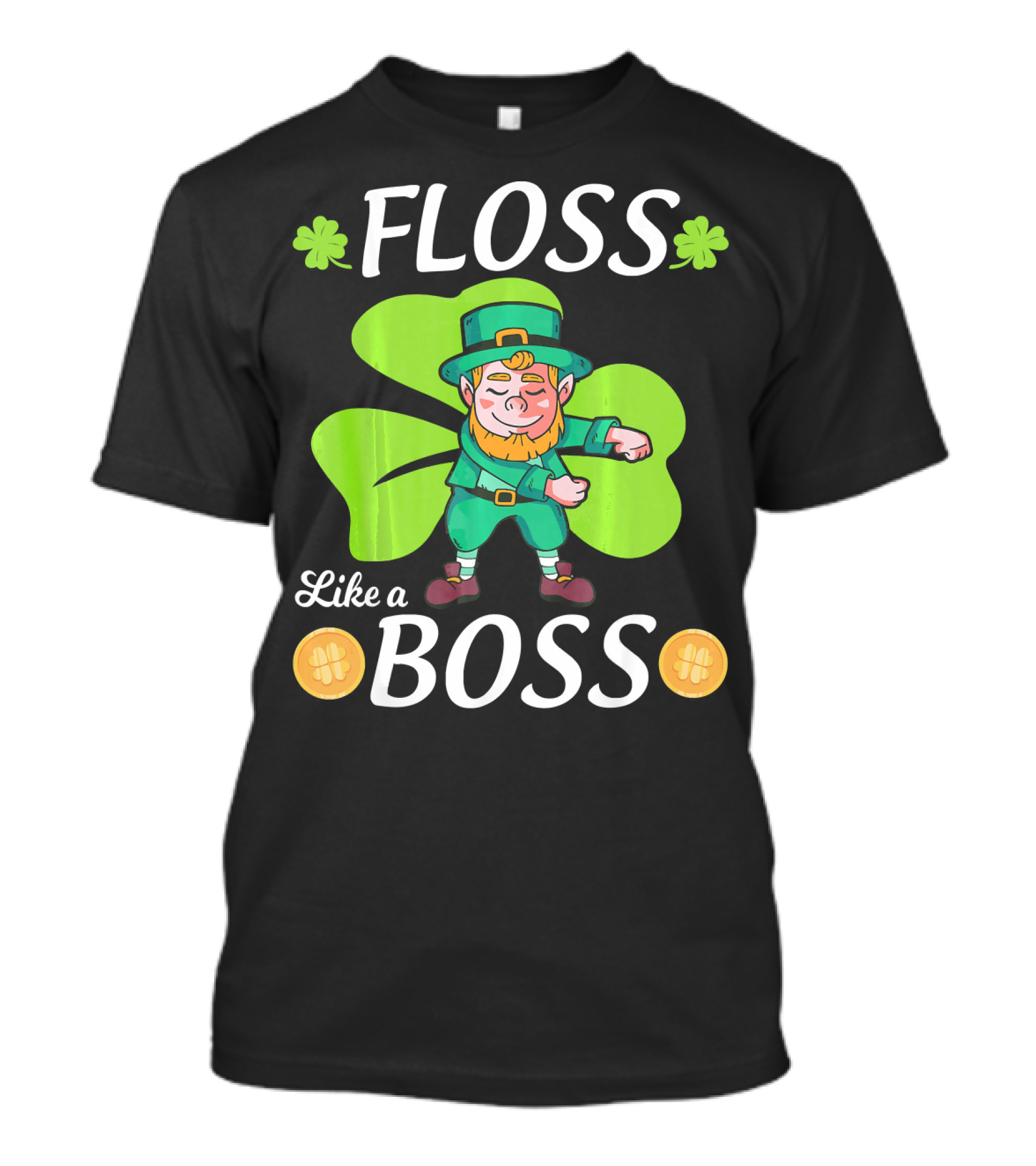Floss Like A Boss Leprechaun Shamrock Coins T-Shirt
