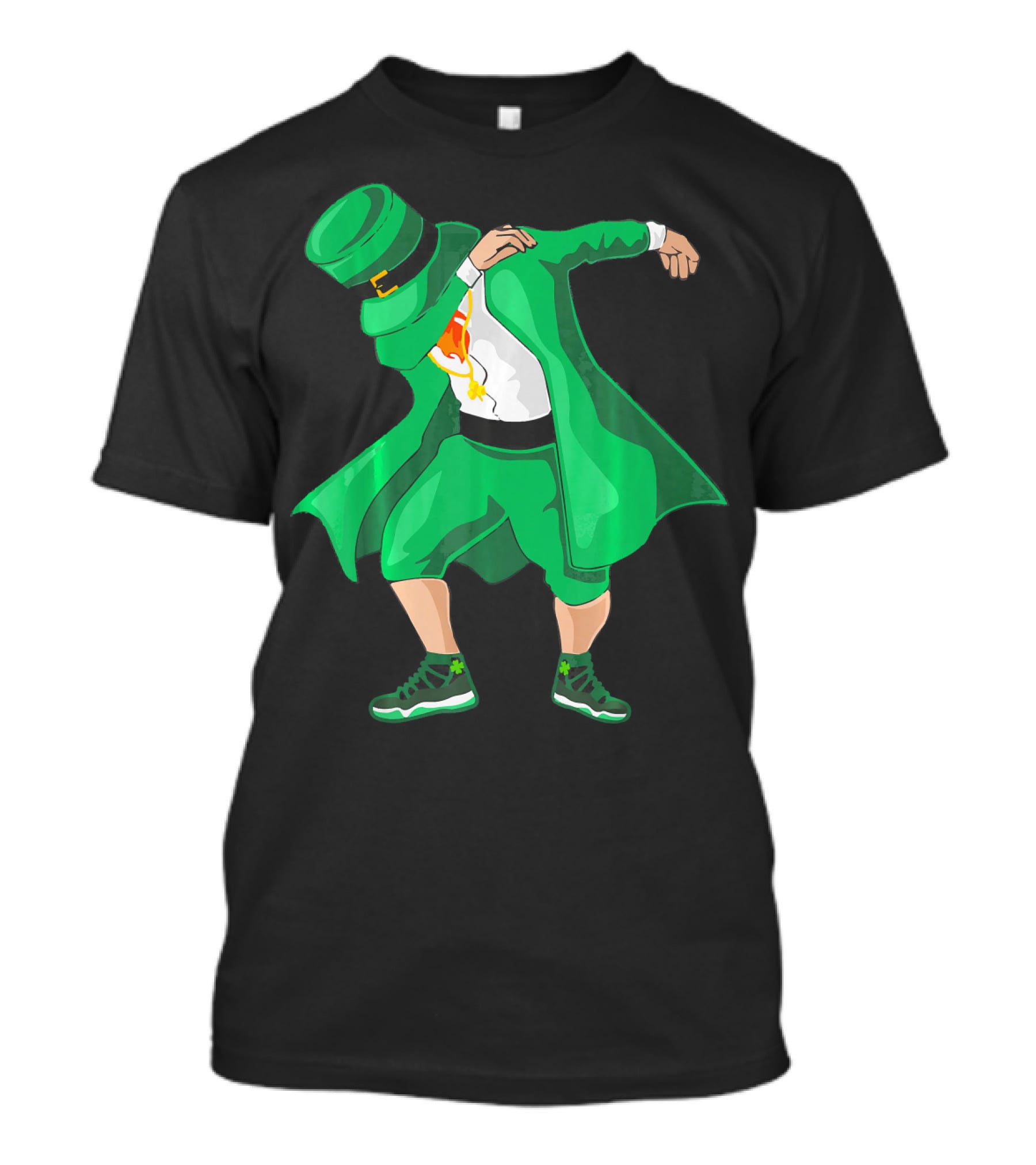 Dabbing Irish Leprechaun In Green Suit With Shamrock Shoes T-Shirt