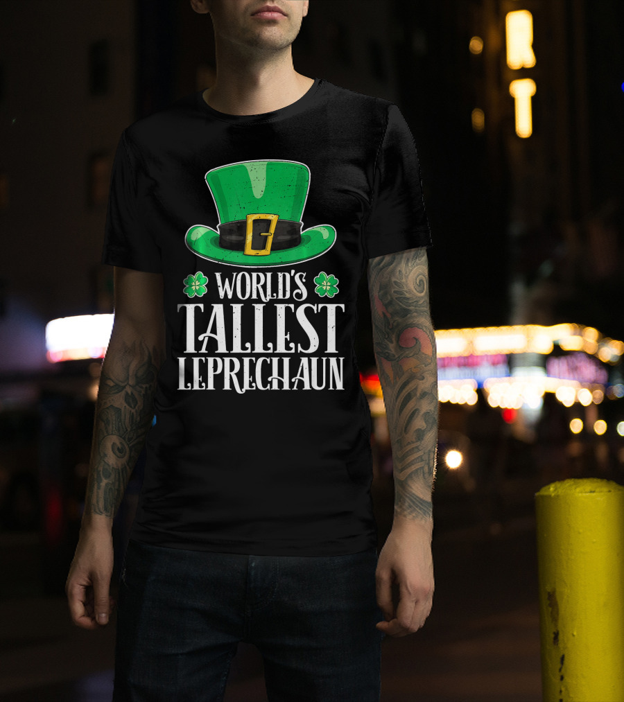 World's Tallest Leprechaun Hat Clovers St Patricks T-Shirt