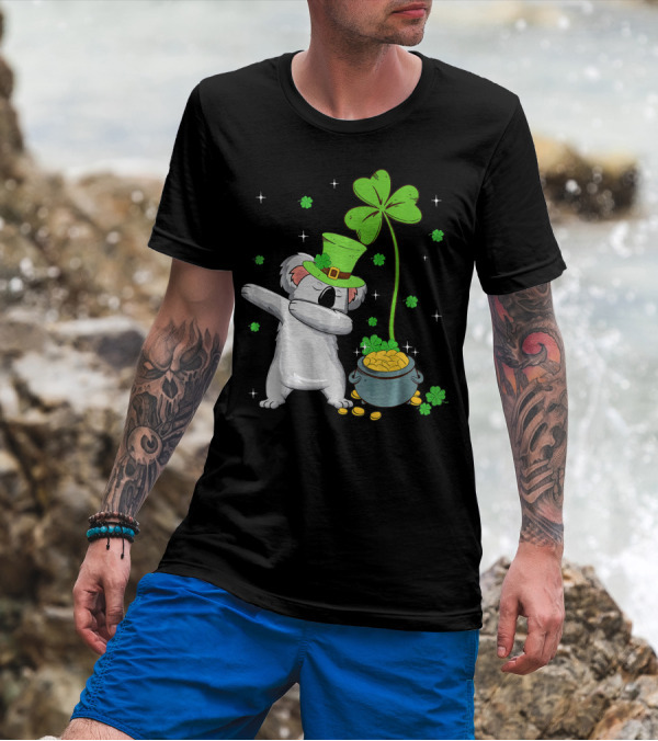 Shamrock Leprechaun Koala Pot Of Gold St Patricks T-Shirt