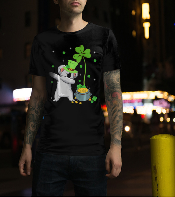 Shamrock Leprechaun Koala Pot Of Gold St Patricks T-Shirt