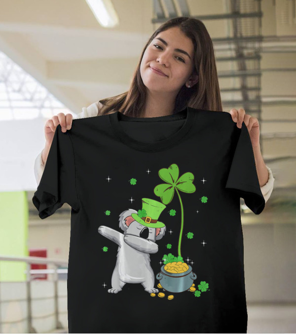 Shamrock Leprechaun Koala Pot Of Gold St Patricks T-Shirt