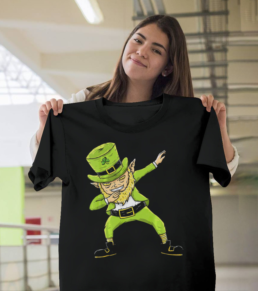 Funny Dabbing Leprechaun Boys St Patrick's Day Dance T-Shirt