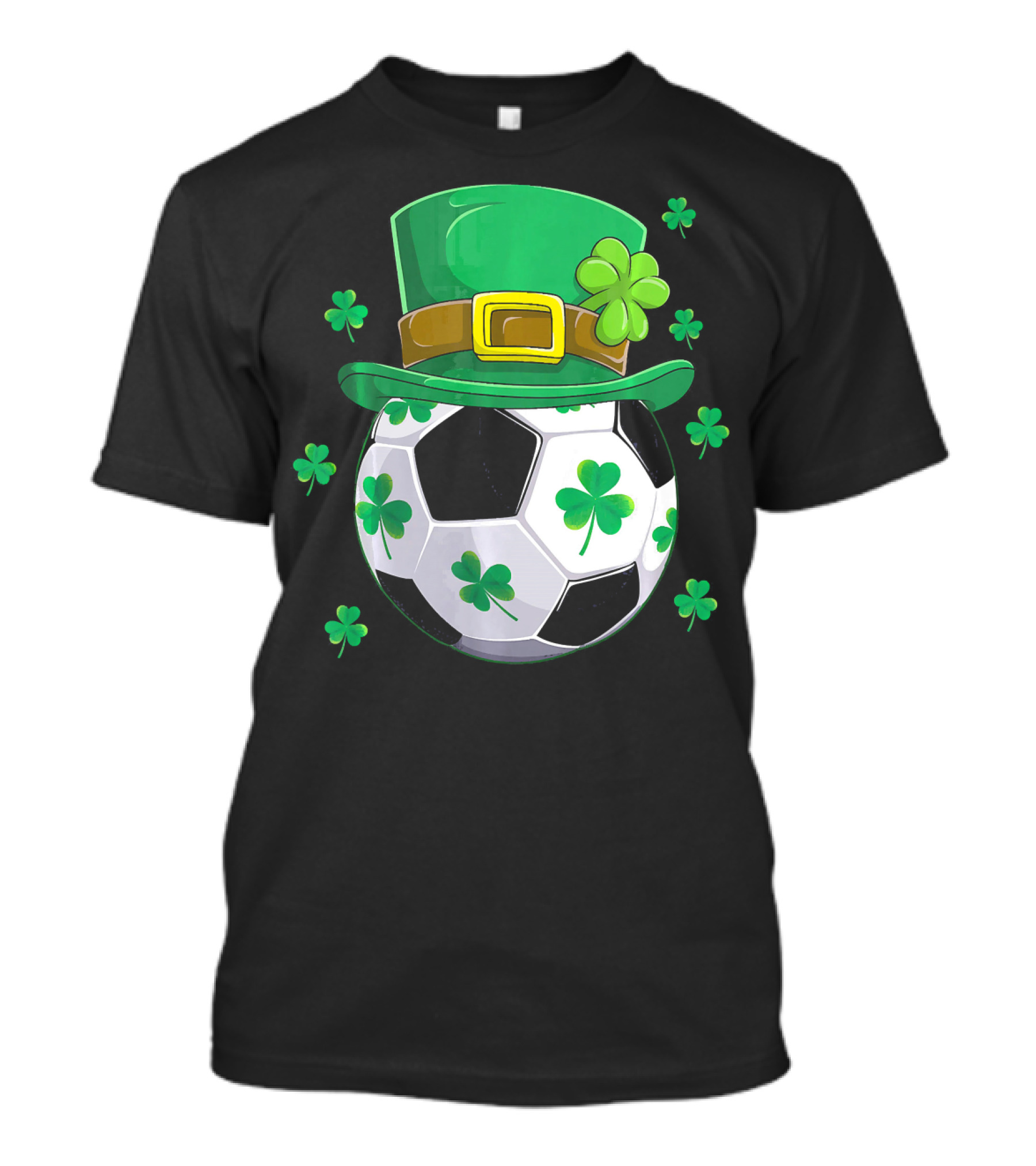 Leprechaun Hat Shamrock Soccer Ball St Patricks Day T-Shirt
