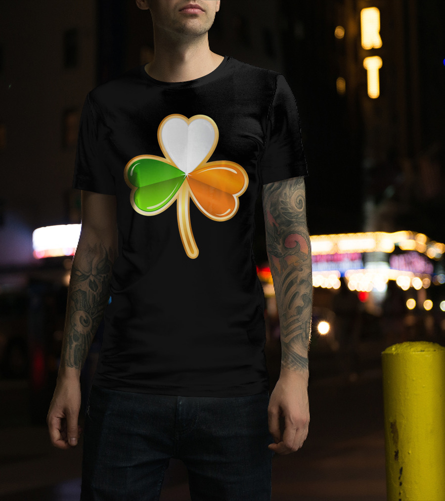 Shamrock Irish Flag Colors Green Tie St Pat T-Shirt