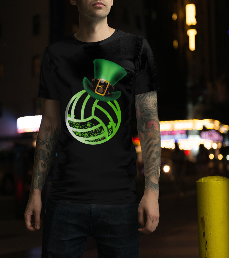 Shamrock Volleyball Leprechaun St Patrick's Green Hat T-Shirt