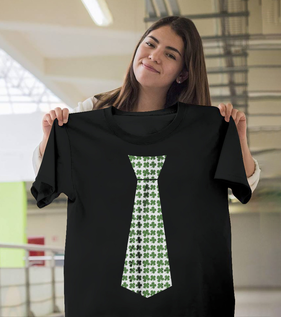 Cute Green Shamrock Necktie For St. Patrick's Day Celebrations T-Shirt