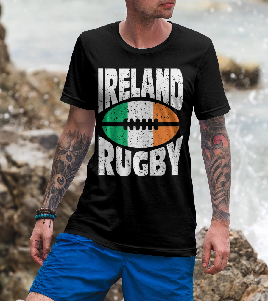 Ireland Rugby Irish Flag Rugby Ball T-Shirt