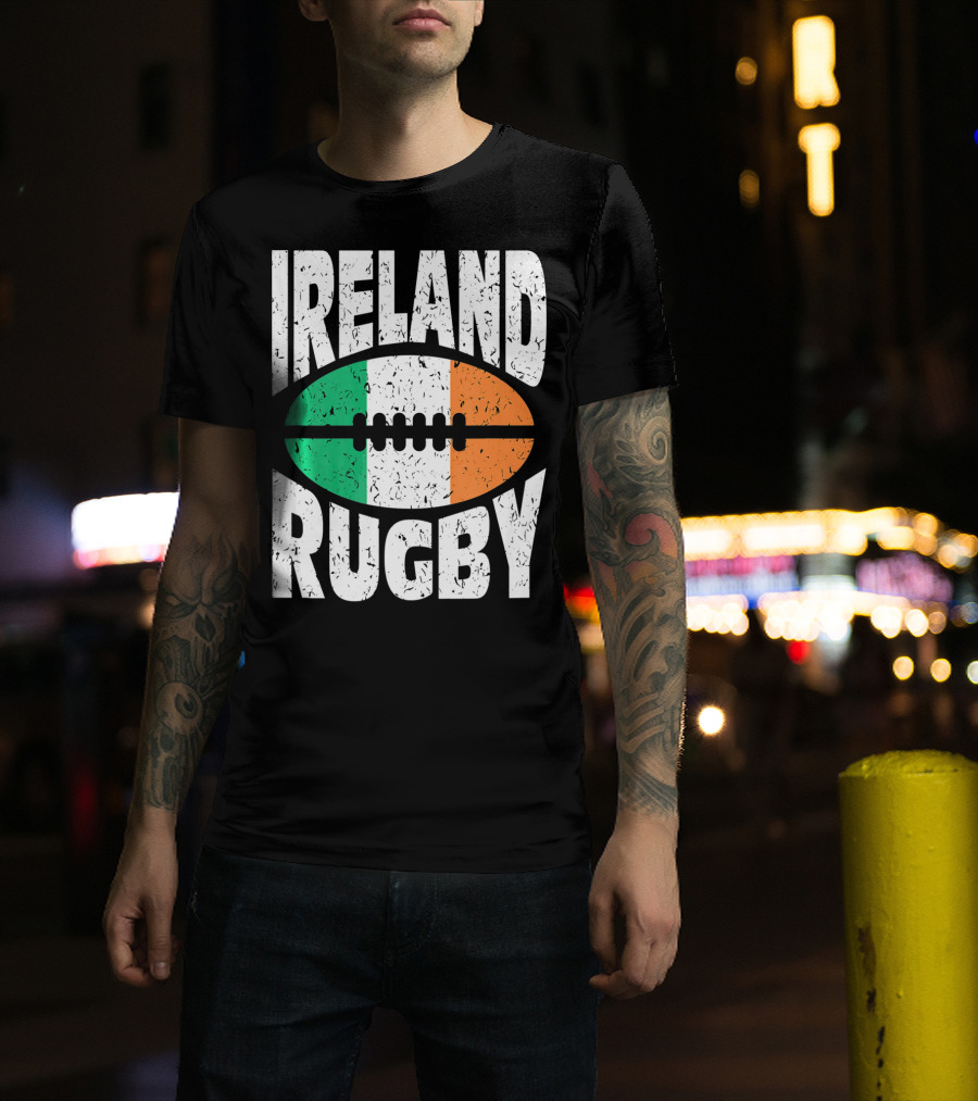 Ireland Rugby Irish Flag Rugby Ball T-Shirt