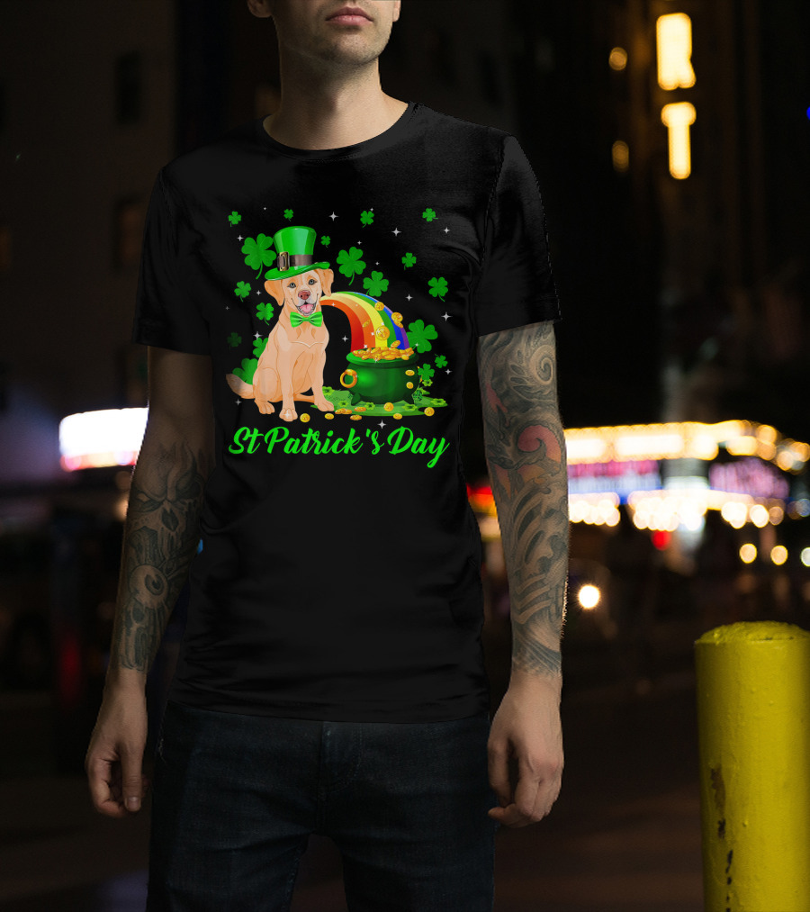 St Patrick's Day Leprechaun Golden Retriever T-Shirt