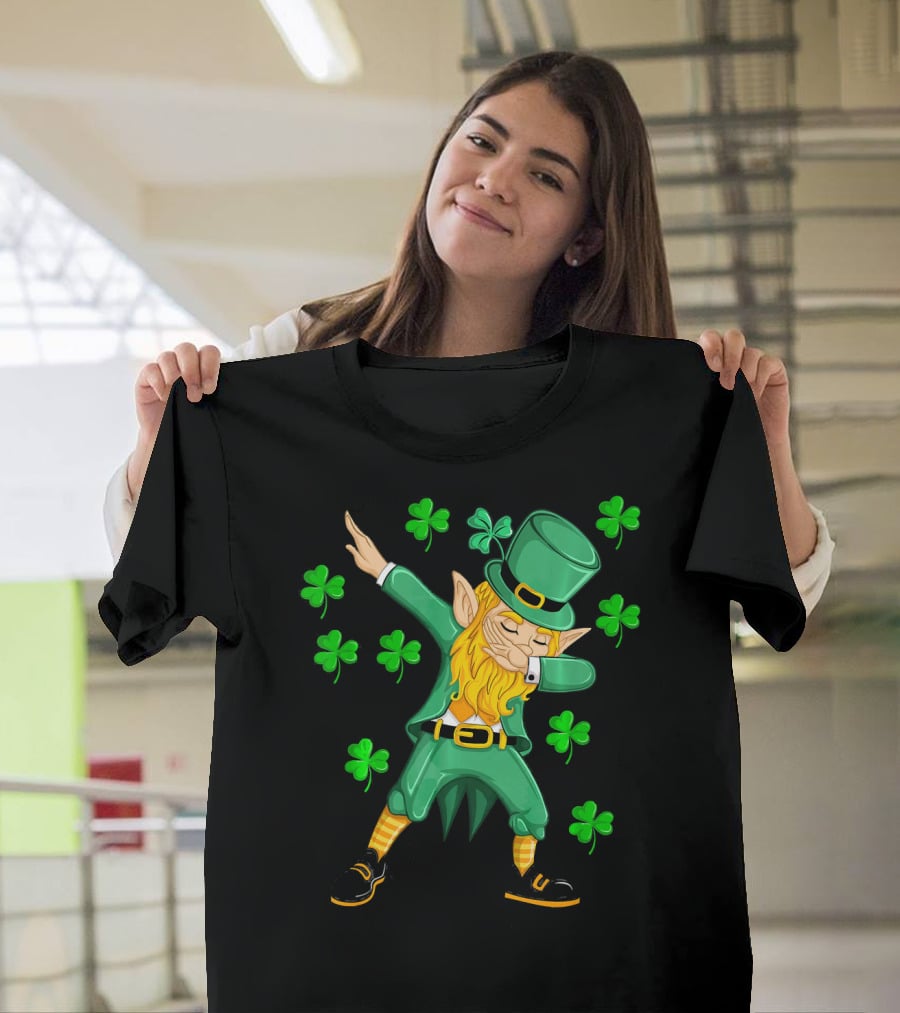Dabbing Leprechaun Shamrock St. Patrick's Day Elf T-Shirt