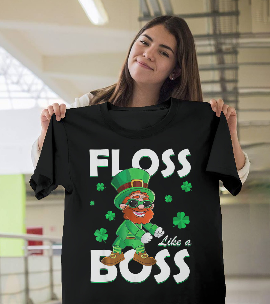 Floss Like a Boss Leprechaun St Patricks Day Shamrocks T-Shirt