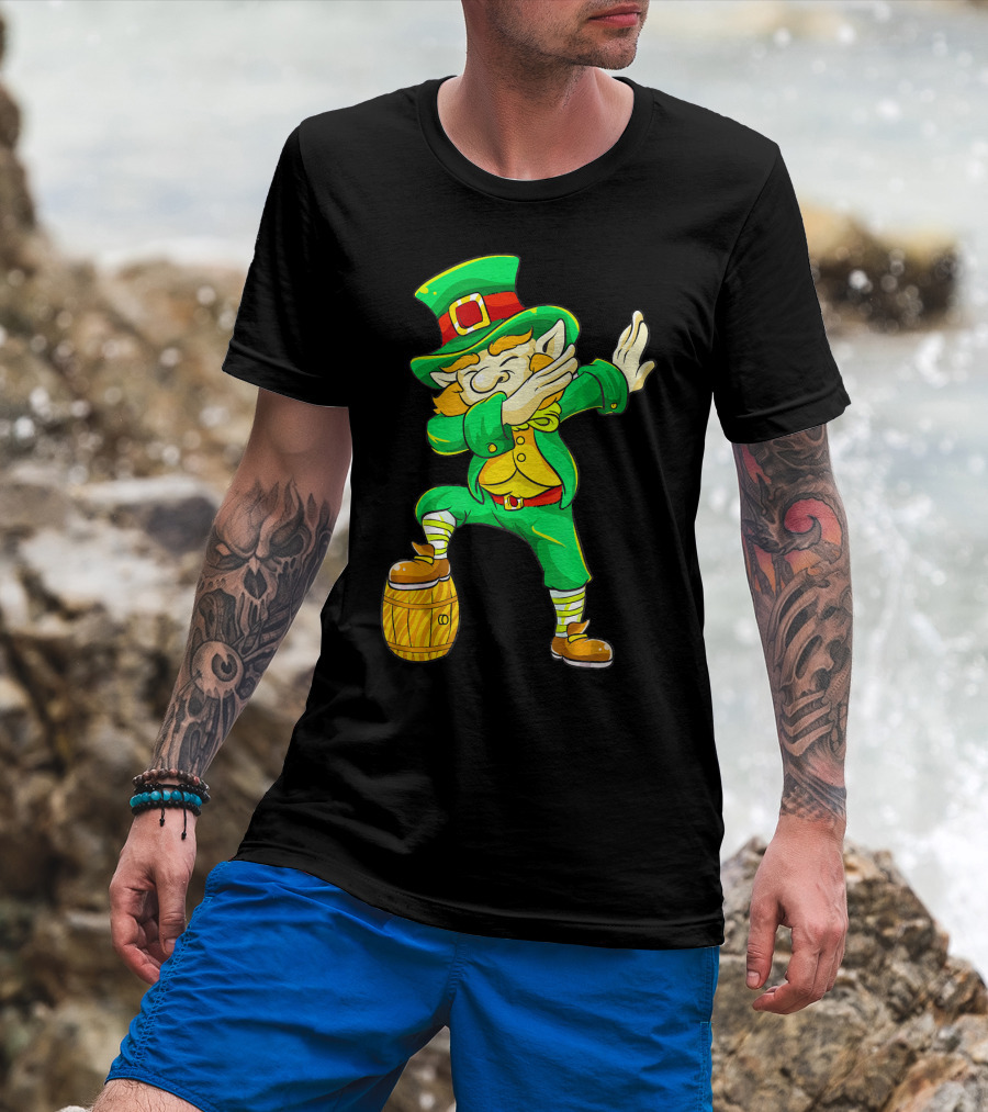 Dabbing Leprechaun Irish St Patrick's Day Beer Keg T-Shirt