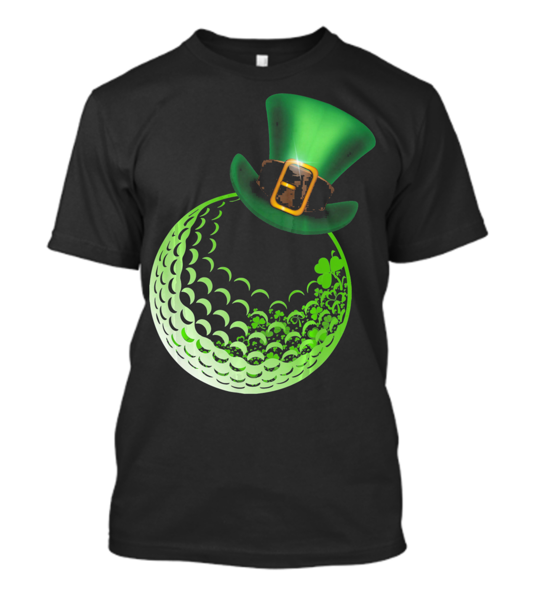 Shamrock Golf Ball With Leprechaun Hat St Patrick's Day Fun T-Shirt