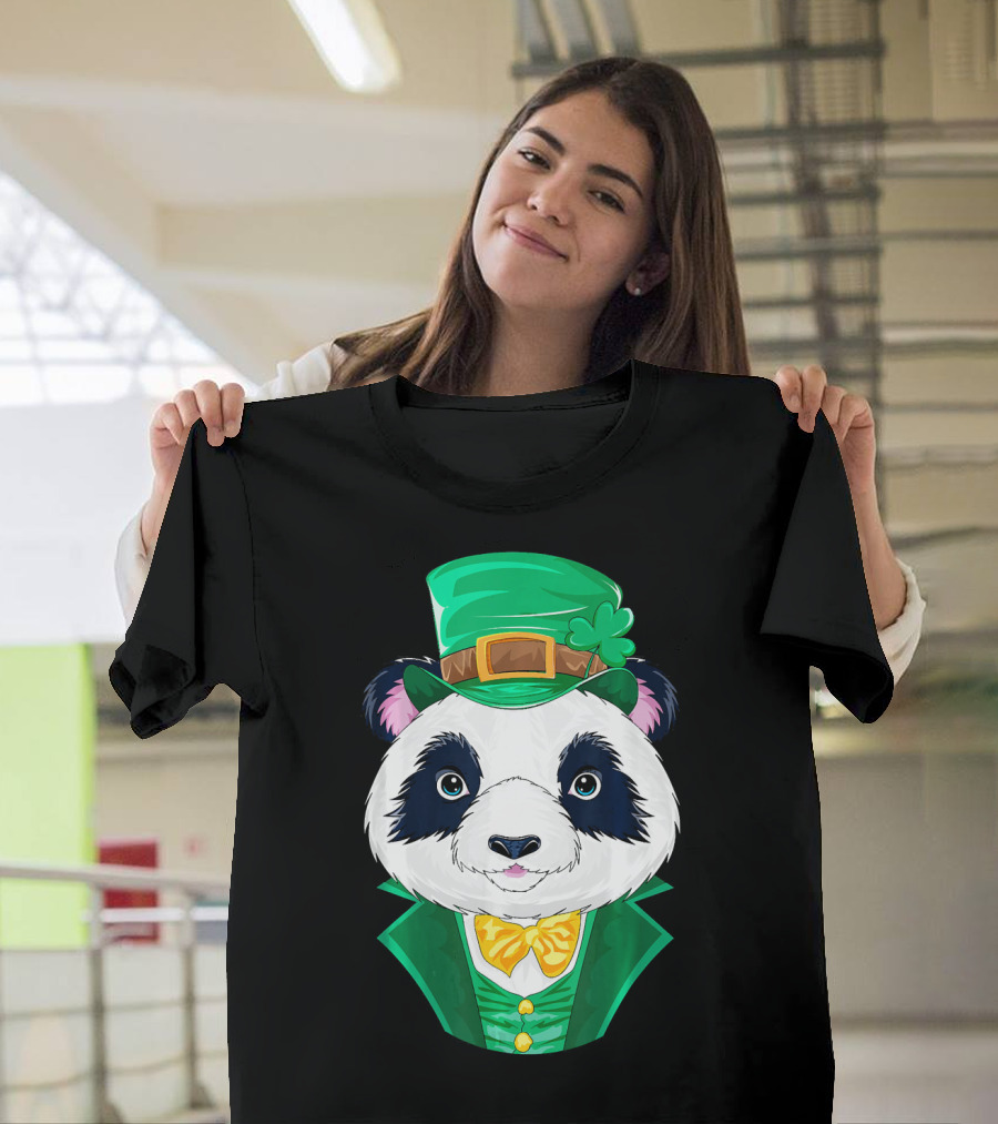 Panda Leprechaun Happy Lucky Irish Charm T-Shirt