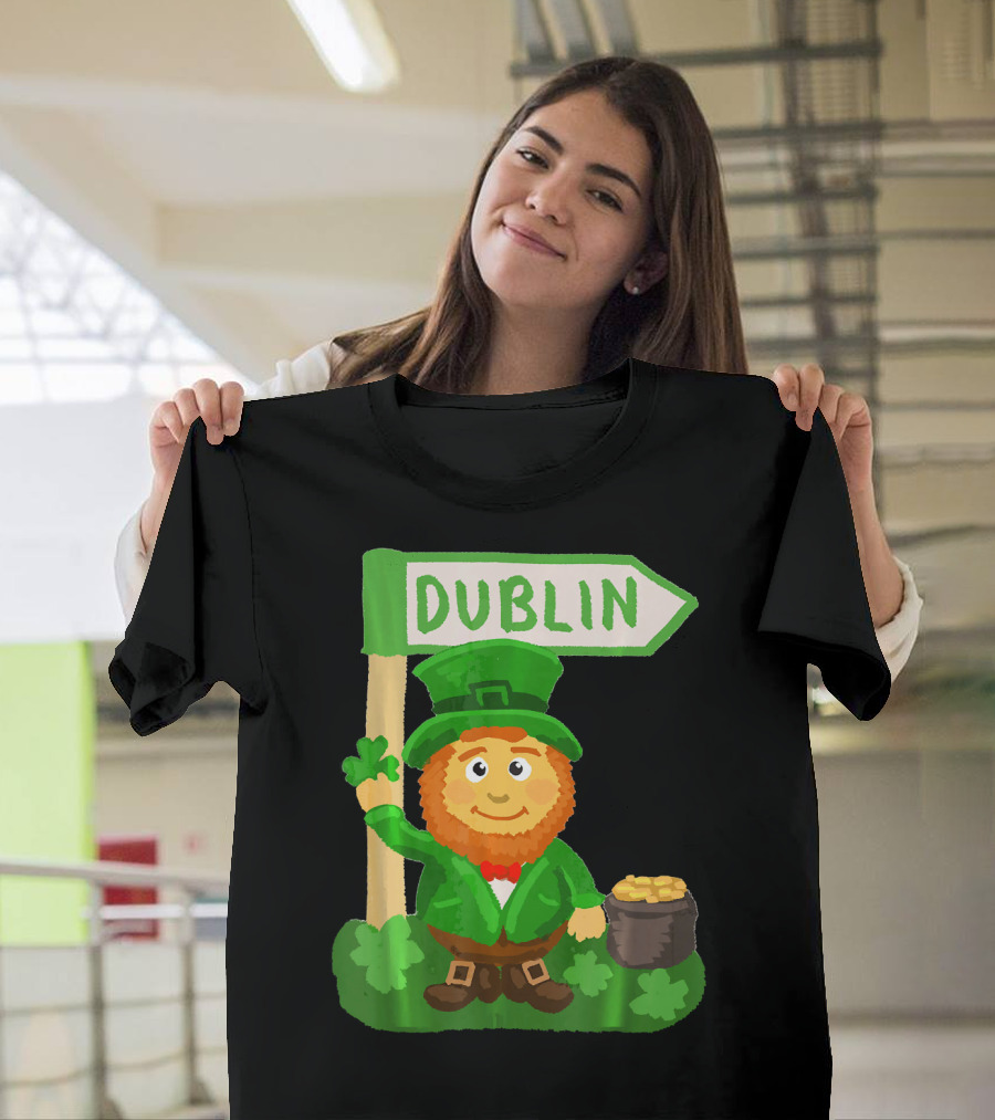 Dublin Leprechaun Shamrock Gold T-Shirt