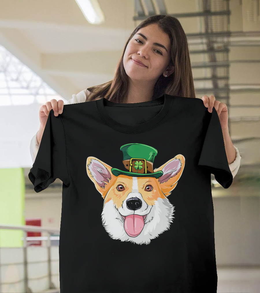 Corgi Leprechaun St Patrick's Hat T-Shirt