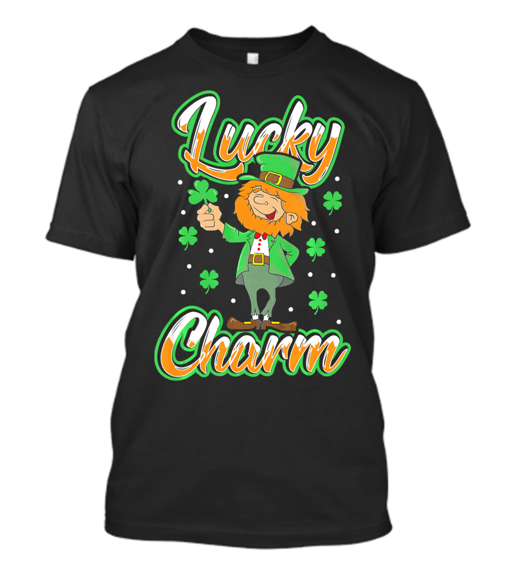 Lucky Charm St. Patrick's Day Leprechaun With Shamrocks T-Shirt
