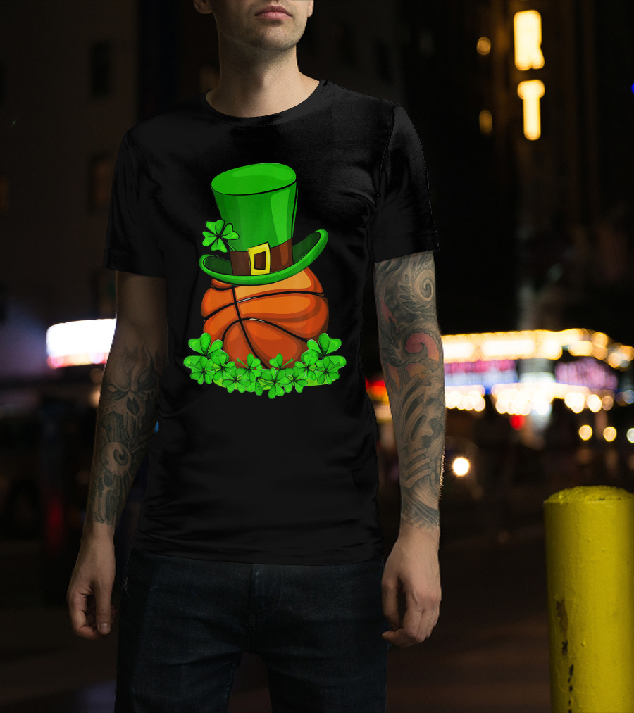Leprechaun Hat Basketball Shamrock St. Patrick's Day T-Shirt
