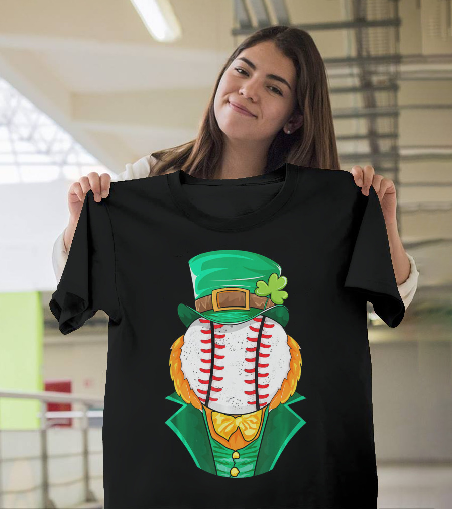 Irish Leprechaun Baseball St Patricks Day T-Shirt