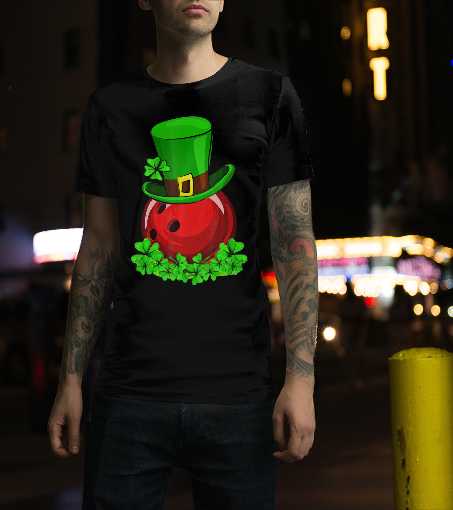 Leprechaun Hat Bowling Shamrock St Patrick's Day T-Shirt