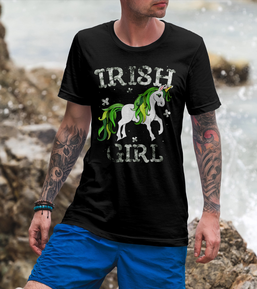 Irish Girl Green Mane Unicorn T-Shirt
