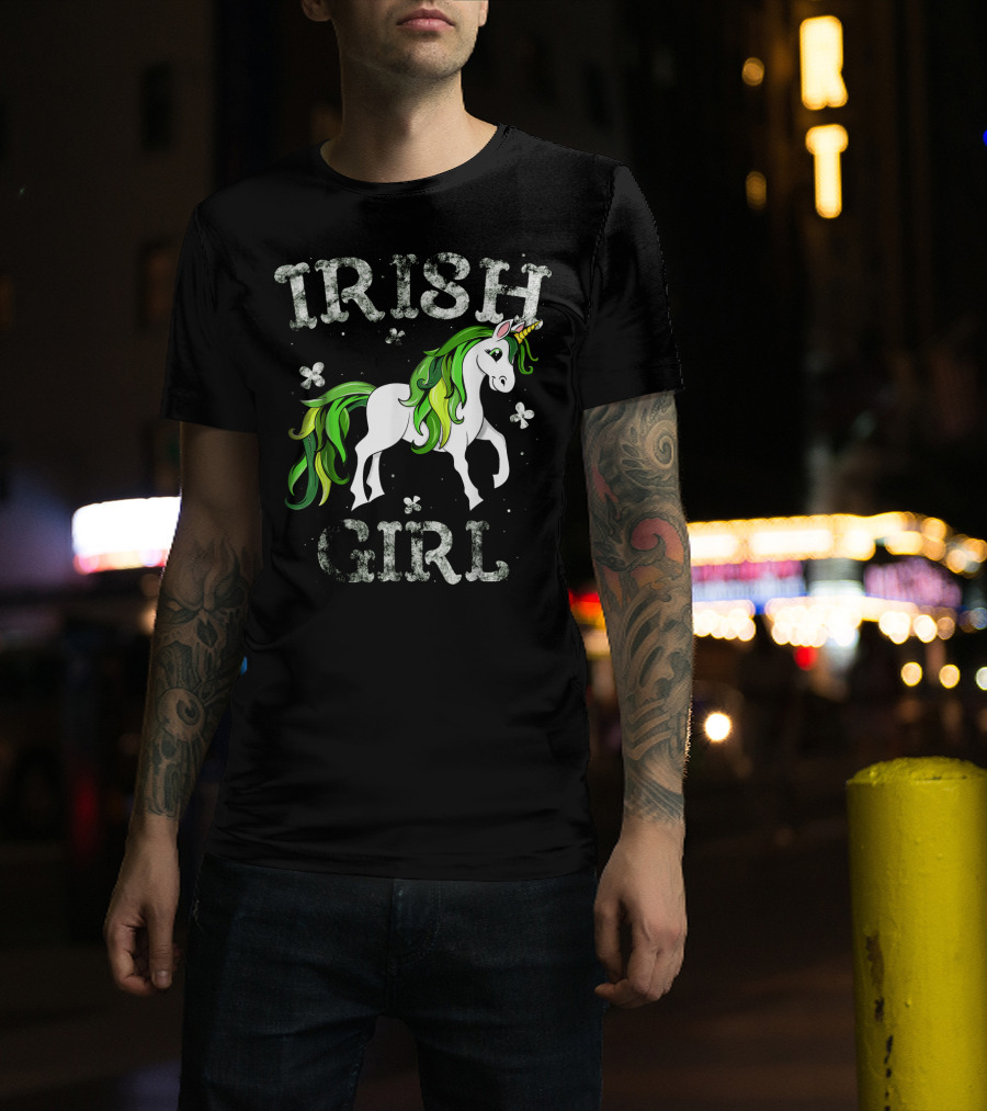 Irish Girl Green Mane Unicorn T-Shirt