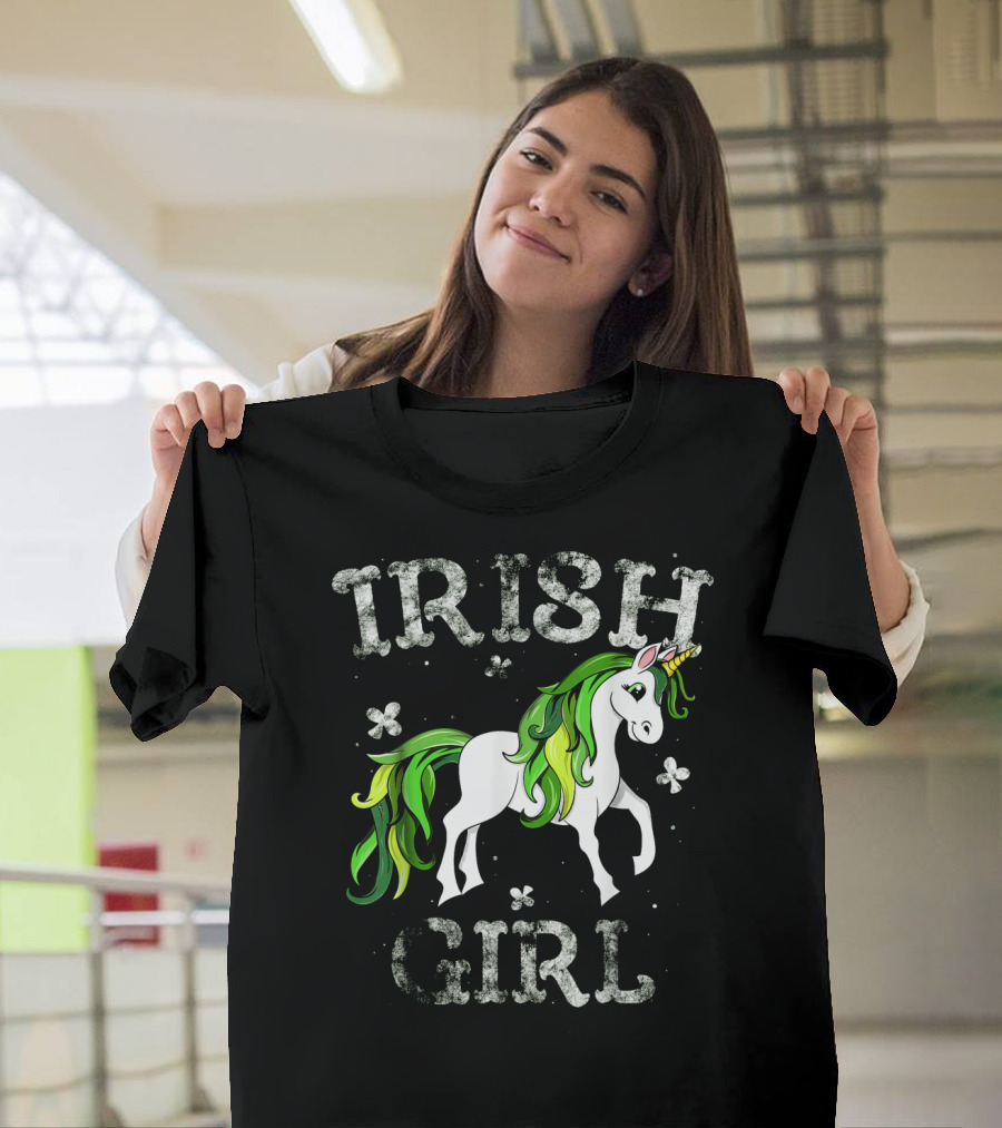Irish Girl Green Mane Unicorn T-Shirt