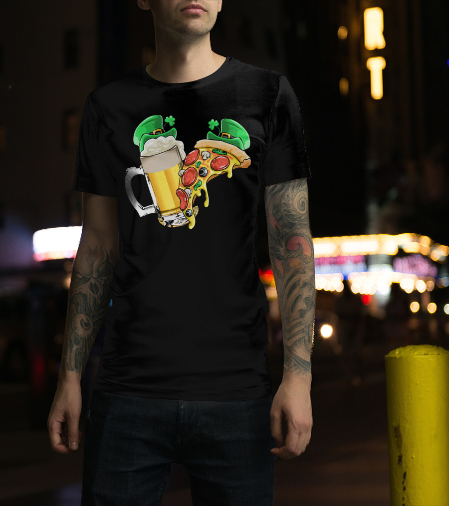 Beer Pizza Leprechaun Hat St. Patrick's Day T-Shirt