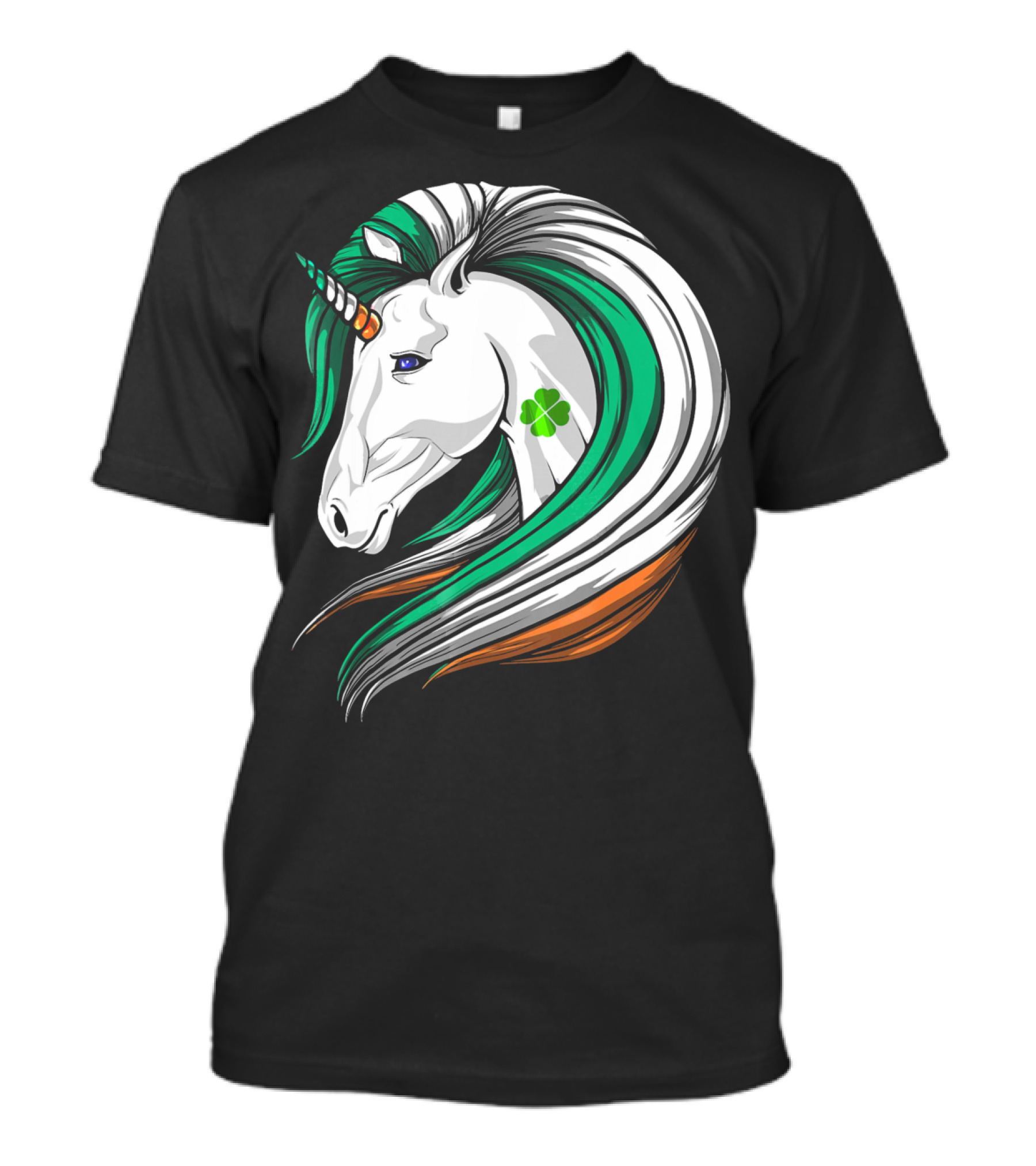 Ireland Flag Irish Flag Unicorn Shamrock Mane T-Shirt