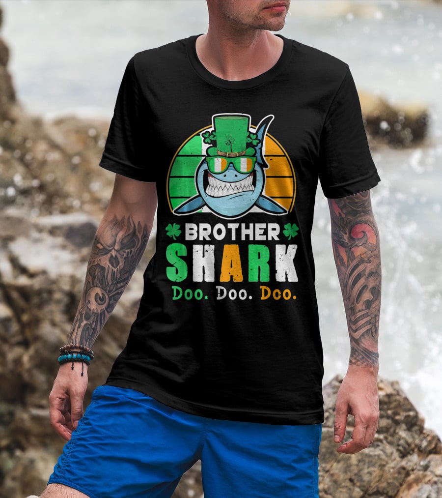 Brother Shark Doo Doo Doo Irish Ireland St Patricks T-Shirt