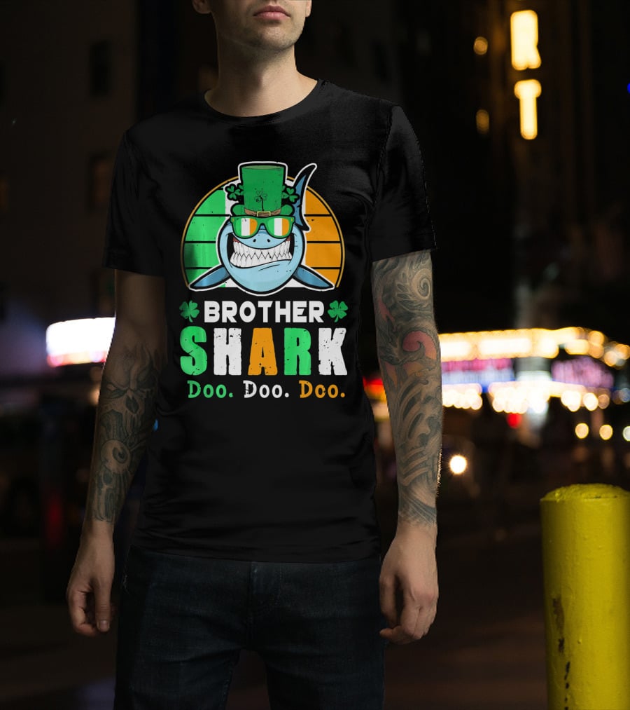 Brother Shark Doo Doo Doo Irish Ireland St Patricks T-Shirt