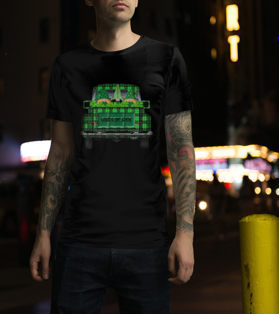 Leprechaun Gnomes Vintage Truck Loads Of Luck St Patri T-Shirt