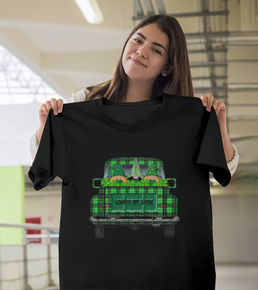 Leprechaun Gnomes Vintage Truck Loads Of Luck St Patri T-Shirt