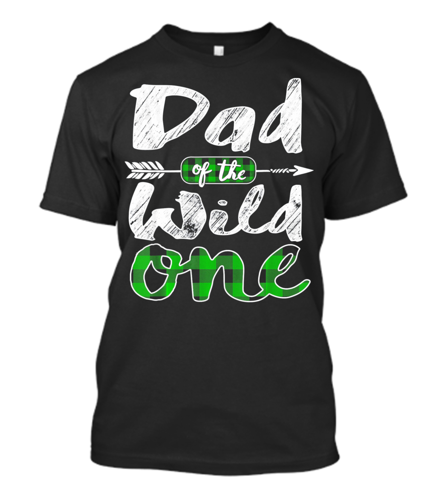 Dad Of The Wild One Irish Green Arrow Plaid T-Shirt