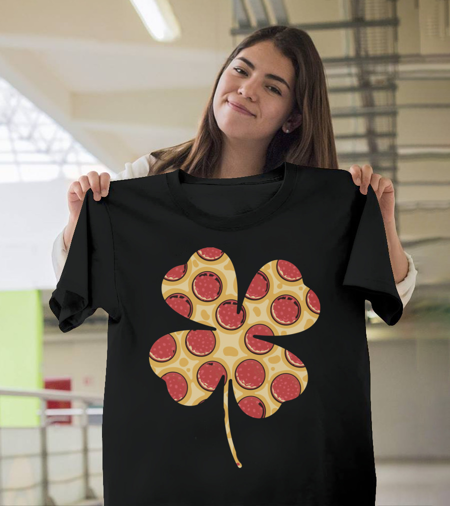 Shamrock Pizza Pepperoni Longsleeve St Patri T-Shirt